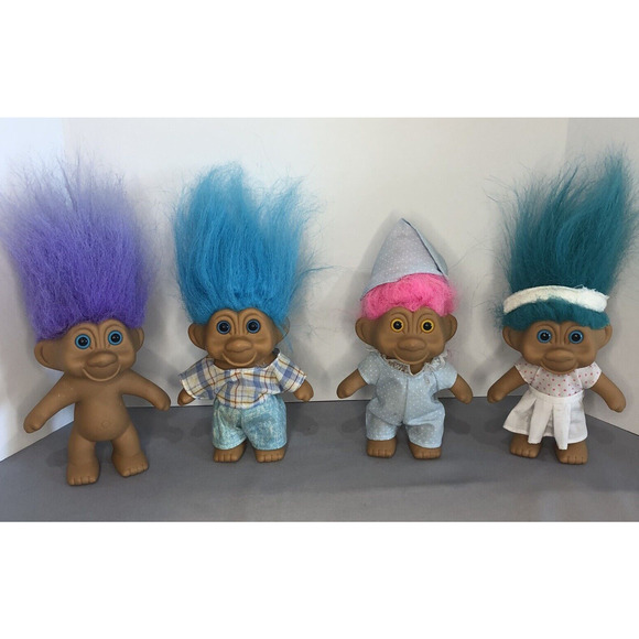 TNT Other - Vintage Lot Of 4 TNT Trolls 1991 Doll Toy 5"